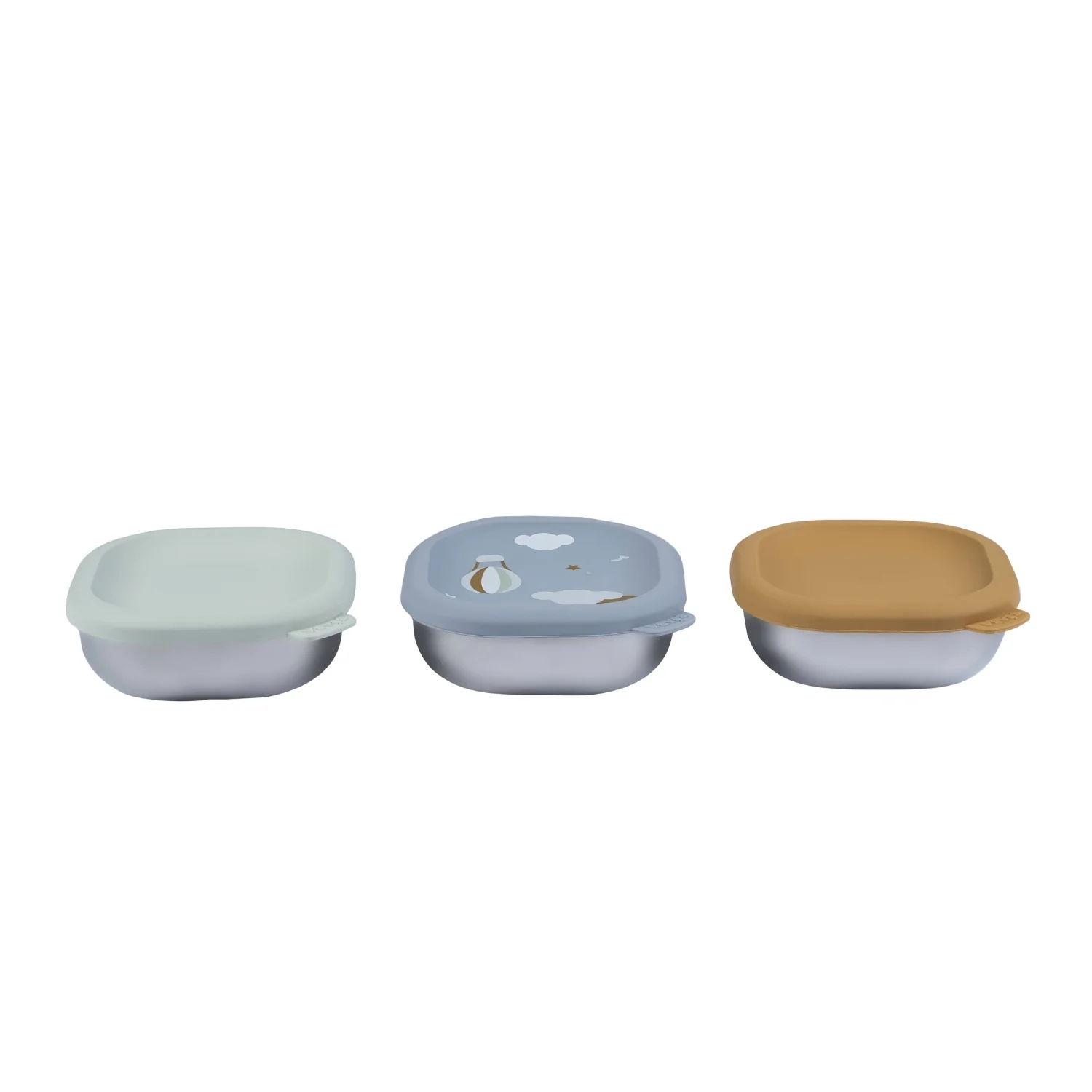 Microwave-Safe Stainless Steel Baby Bowls with Lid Set of 3 - Image 11