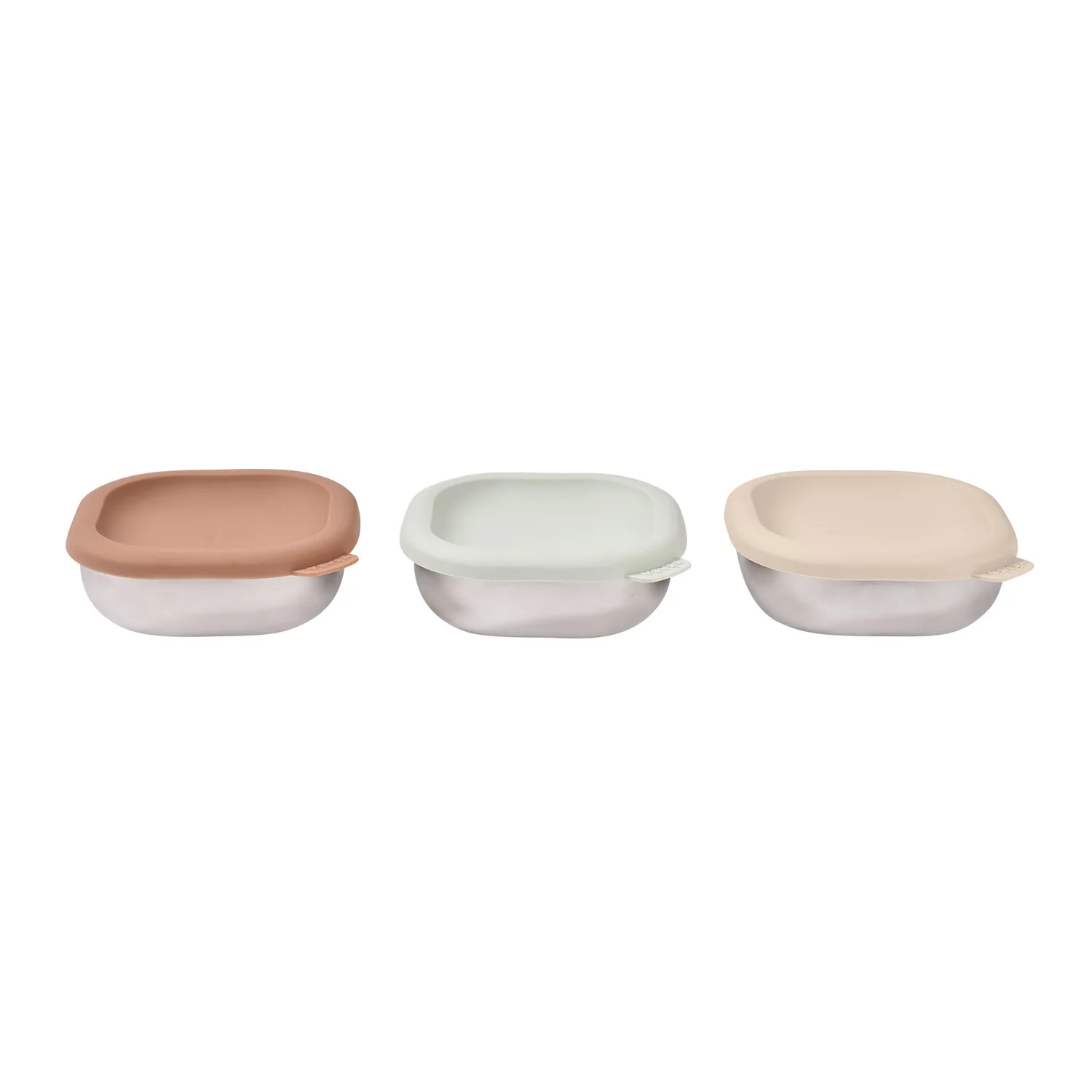 Microwave-Safe Stainless Steel Baby Bowls with Lid Set of 3 - Image 3