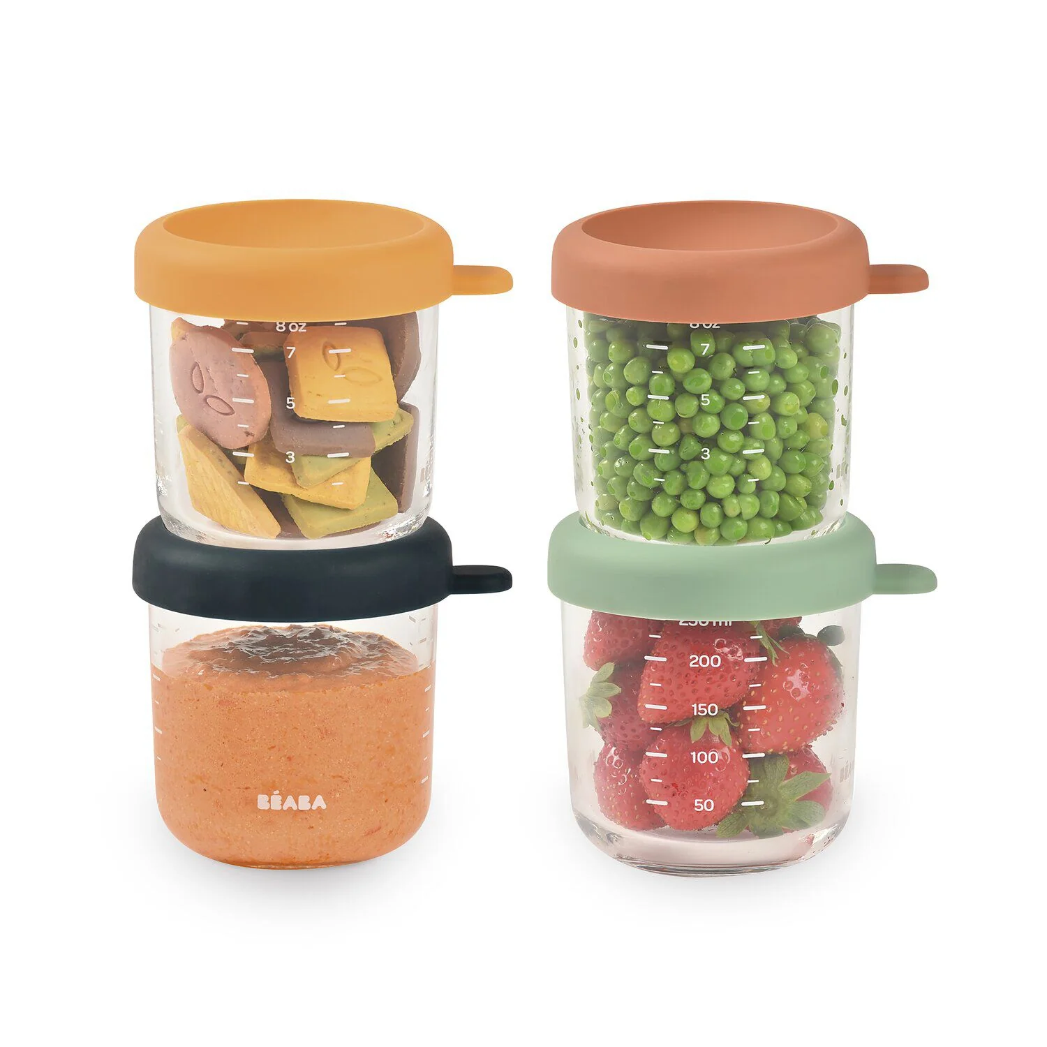Set of 4 8oz Glass Baby Food Jars - Image 3