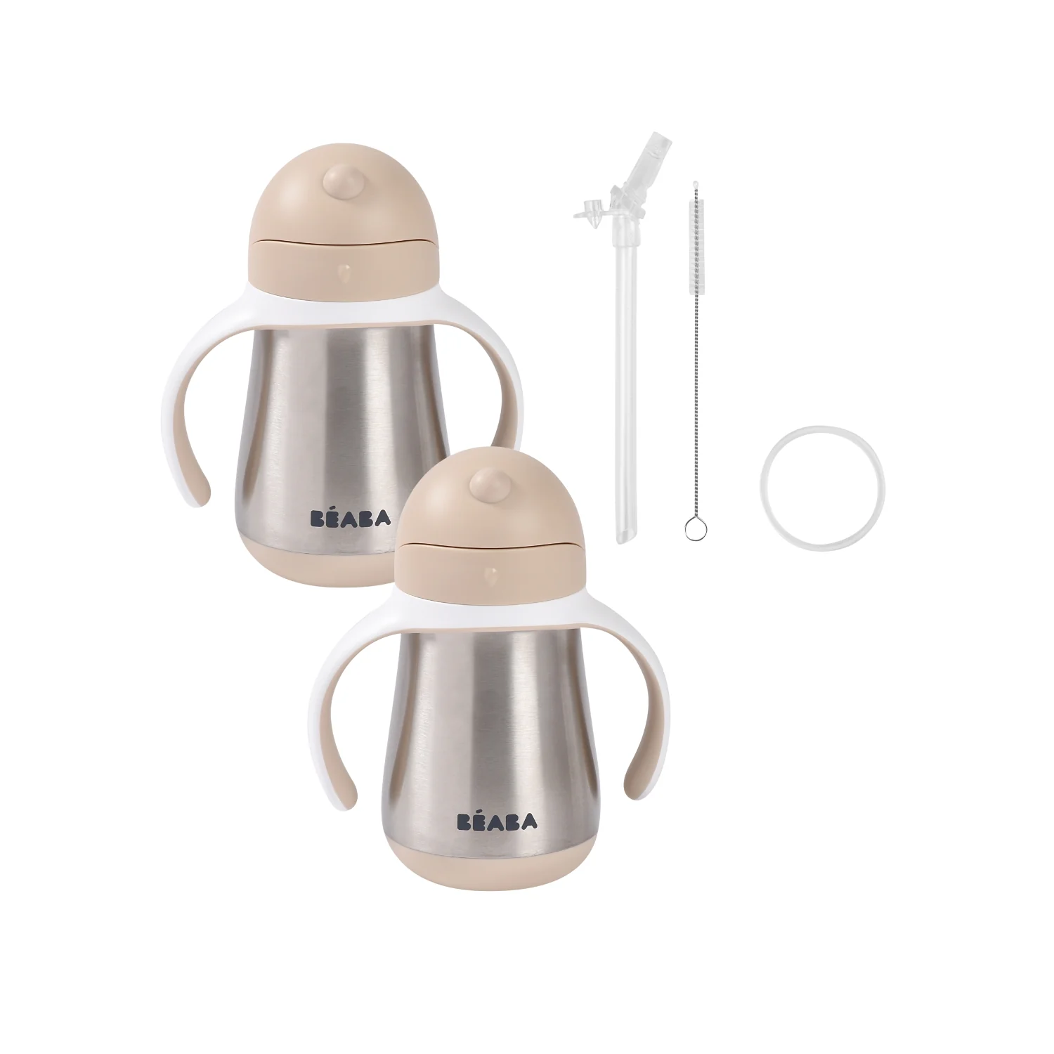Set of 2 Stainless Steel Straw Cup 8.5 fl. oz + Replacement Straw Kit - Image 3