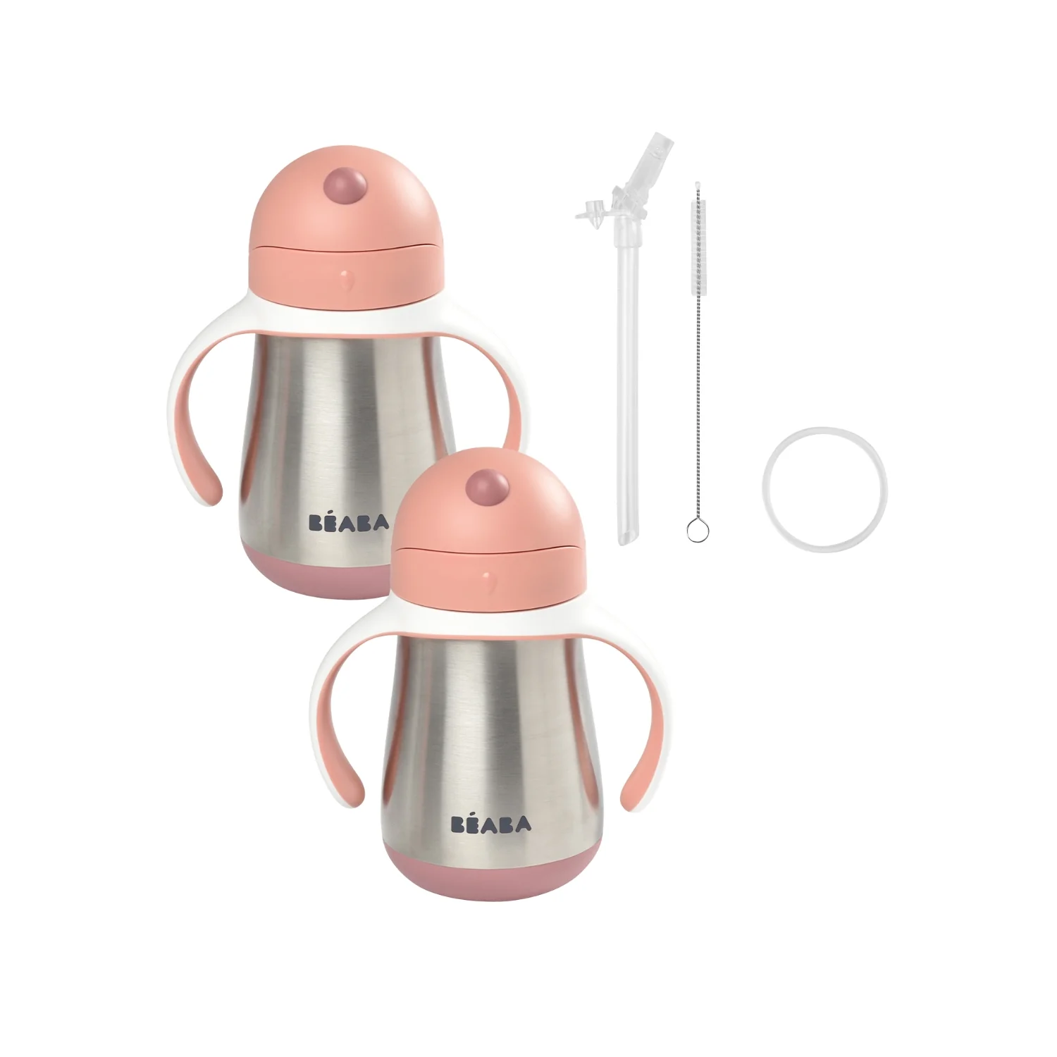 Set of 2 Stainless Steel Straw Cup 8.5 fl. oz + Replacement Straw Kit - Image 4