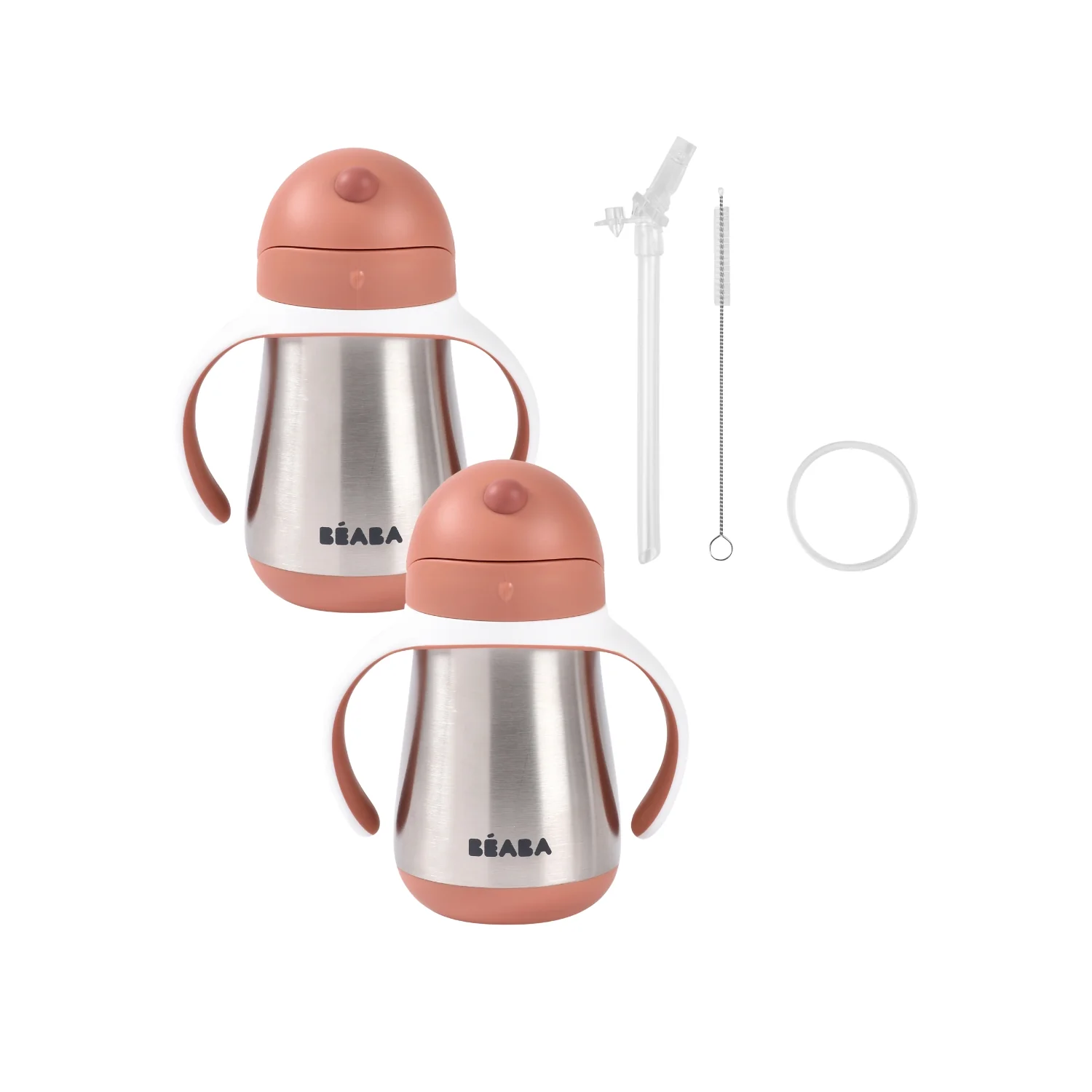 Set of 2 Stainless Steel Straw Cup 8.5 fl. oz + Replacement Straw Kit - Image 6